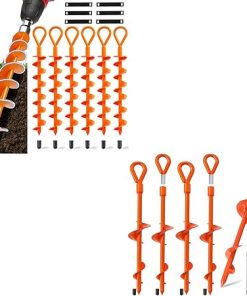 Heavy Duty Ground Anchor Tent Stakes Trampoline Anchors 6 Pack