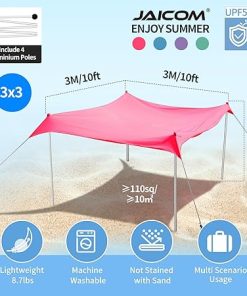 10x10FT Beach Tent Canopy with UPF50 UV Protection and Sandbags 2