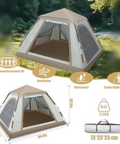 Four Person Instant Cabin Tent with Floor-to-Ceiling Windows 2
