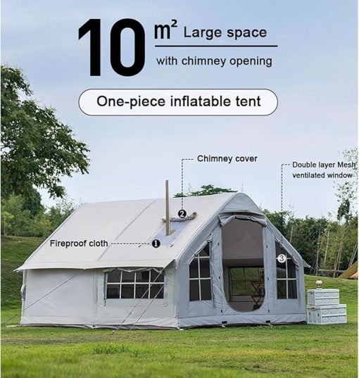Inflatable Camping Tents for 4-8 People with Pump and Stove Jack - Image 2