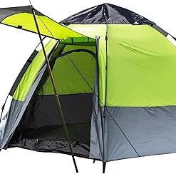 5-Person Camping Tent Instant Setup Waterproof Double Layered Material, Green, 8.9’L x 8.9’W x 5.25’H, Portable Carry Bag Included 2
