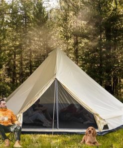 Large Capacity Waterproof Camping Tent for 10 People Beige 210D Polyester