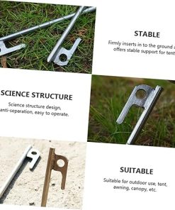 Mikikit Portable Stainless Steel Tent Stakes 4 Pcs for Camping 2
