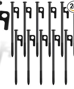 24 Pcs Heavy Duty 8 Inch Spiral Tent Stakes for Outdoor Camping