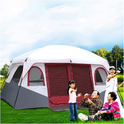 Spacious 12 Person Camping Tent with 2 Bedrooms for Family Outings