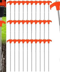 Zonon 30 Pack Heavy Duty Screw in Tent Stakes for Camping and Garden