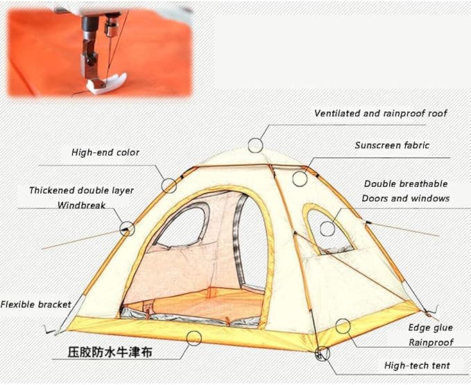Lightweight 3-4 Person Waterproof Tent for Outdoor Travel and Camping 2 Lightweight 3-4 Person Waterproof Tent for Outdoor Travel and Camping - Image 2