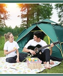 Windproof Portable Waterproof Camping Tent for 4 People in Orange 2