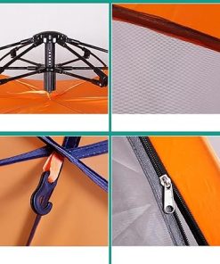5-8 Person Orange Automatic Beach Tent for Rainproof Camping 2