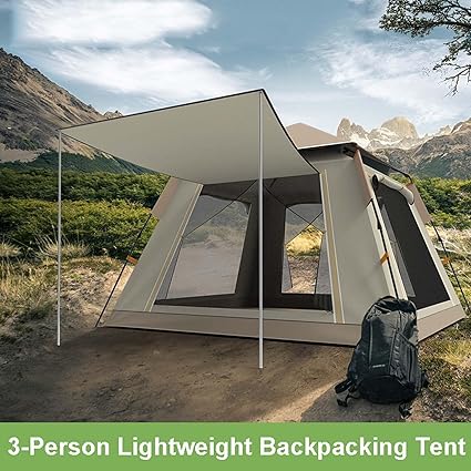 3-4 Person Waterproof Pop Up Tent for Easy Camping Setup Outdoors 2 3-4 Person Waterproof Pop Up Tent for Easy Camping Setup Outdoors - Image 2