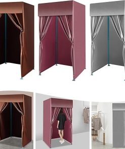 Heavy Duty Portable Folding Fitting Room with Blackout Curtains 2