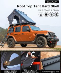 Naturnest Hard Shell Rooftop Tent with Luggage Pole for Camping 2
