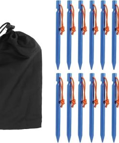 Heavy Duty V Shape Tent Stakes with Ropes for Outdoor Camping