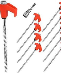 Heavy Duty Rotating Tent Nails 10 Pack Screw-in Camping Stakes