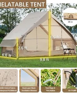 Camping Inflatable Tents with Storage Pocket and Easy Setup for 4-6 2