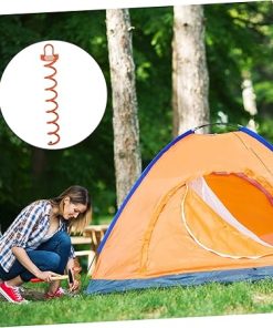 Spiral Garden Stakes 1pc Outdoor Turf Ground Anchor Iron Orange 2