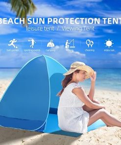 QIXING Beach Tent Sun Shelter UPF 50+ for Outdoor Travel 3-5 People 2