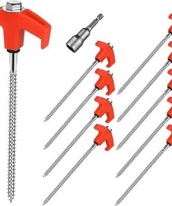 Heavy Duty Camping Stakes 10 Pack Spiral Shape Metal Tent Nails