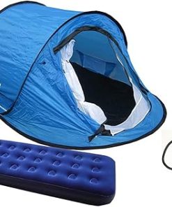 Pop Up Tent with Air Mattress Single and Air Pump Set