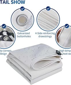 Heavy Duty 600g/m² Canvas Tarp Cover with Grommets for Outdoors 2