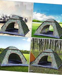 Foldable 3-4 Person Camping Tent Quick Opening Beach Tent Automatic Pitch Sun Shelter Windproof Frame Mesh Door Easy Setup 2