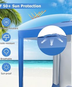 Tangkula 6.6×6.6 Ft Portable Beach Cabana with UPF 50 Sun Protection 2