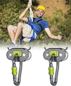 Durable Aluminum Climbing Carabiner with Quick Install Pulley 2