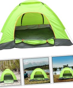 Family-Friendly Automatic Tent for 3-4 People Beach Camping Gray 2