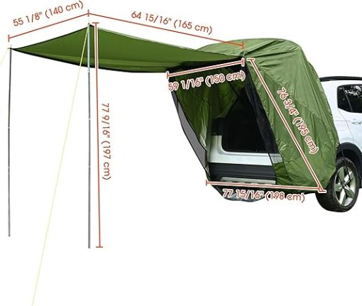 Portable Car Tailgate Shade Awning with Mesh Screen for SUVs - Image 2