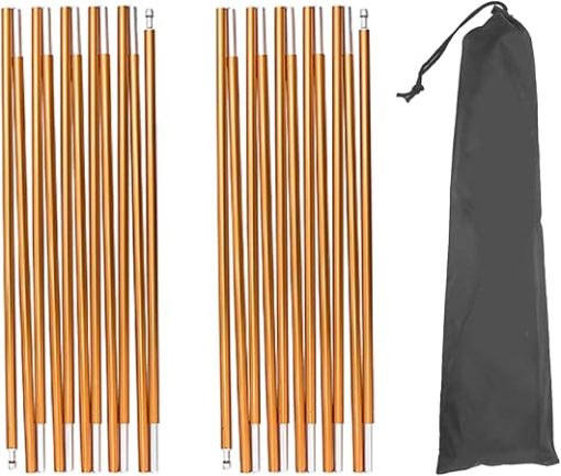 2Pack Outdoor Camping Tent Poles 12 Sections Aluminum Alloy Replacement