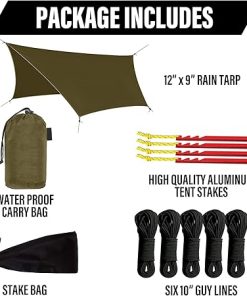 Lightweight Waterproof Rain Fly Tarp Shelter for Hammocks and Camping 2