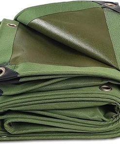 Heavy Duty 600g/m² Green Canvas Tarp with Eyelets for Camping 4x8m