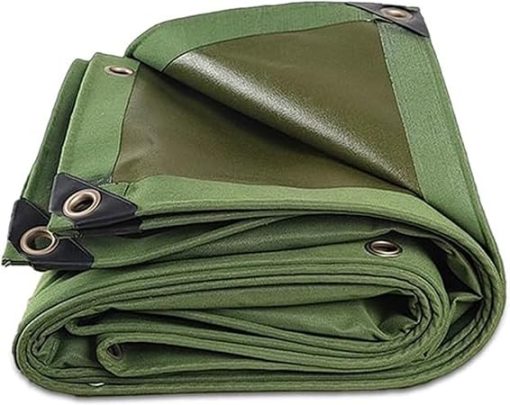 Heavy Duty 600g/m² Green Canvas Tarp with Eyelets for Camping 4x8m