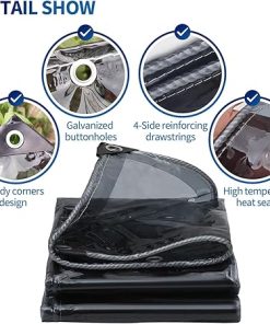 Heavy Duty Black PVC Tarp 400g/m² for Outdoor Multipurpose Use 2