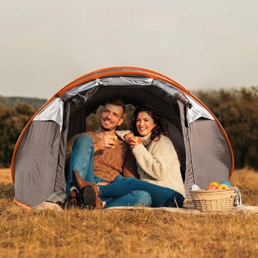 Pop Up Tent for 5-8 People Waterproof Portable Camping Shelter Khaki