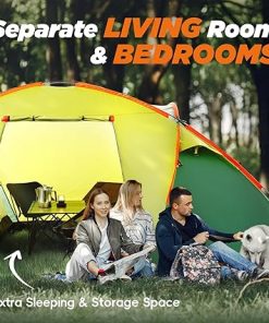 MEREZA 4/6 Person Waterproof Camping Tent with Double Sleeping Bag 2