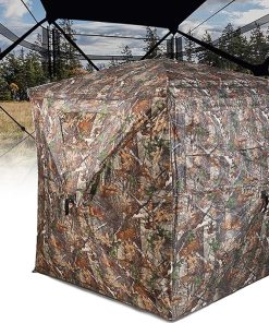 Pop Up Ground Deer Hunting Blind with 270° See Through Mesh Window