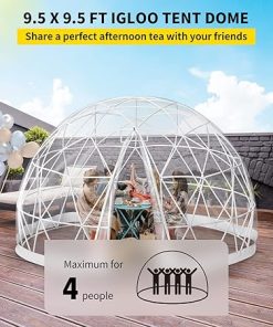 VEVOR 9.5 ft Garden Dome Igloo Tent with Waterproof TPU Cover 2