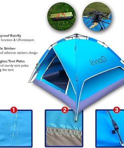 3 Person Instant Pop Up Tent for Camping with Waterproof Rain Fly 2