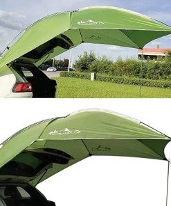 Rainproof Tailgate Tent with Awning for Full Size Camping Green 2
