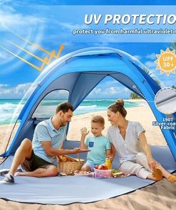 Wakauto Family Travel Tent 2191c Double-Door Portable Beach Tent 2