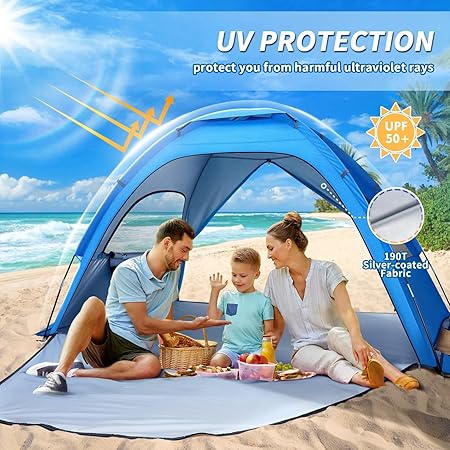 Wakauto Family Travel Tent 2191c Double-Door Portable Beach Tent 2 Wakauto Family Travel Tent 2191c Double-Door Portable Beach Tent - Image 2