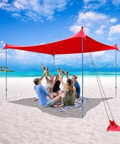 Crown Shades 10×10 Beach Tent Portable Sun Shelter for 2-4 People