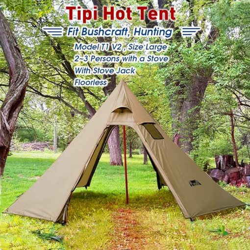 PRESELF 2-3 Person Hot Tent with Stove Jack for Camping and Hiking - Image 2