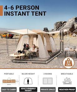 KingCamp Instant Cabin Tent for 4 to 6 Adults Easy Setup Camping 2