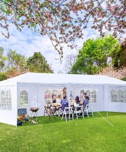 3 x 9m Five Sides Waterproof Tent with Spiral Tubes, for Weddings, Camping, and Parties, White 2