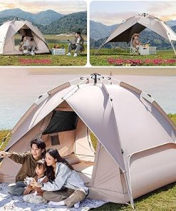 Family Camping Tents for 3-4 People with UV Protection and Waterproof 2