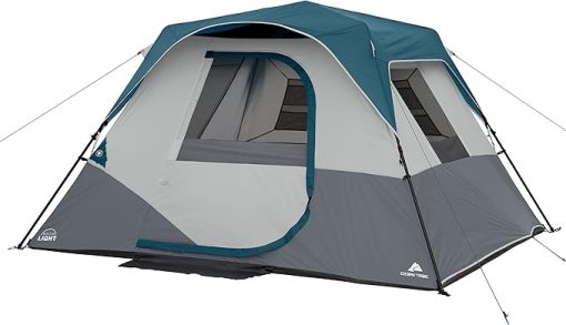 Ozark Trail Instant Cabin Tent for 6 People with Built-In Light