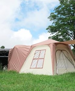 S’More Glamping Tent with Porch, 2/3/4/5/6 Person Durable Weatherproof Camping Tent, Large Family Tent with Room Divider, Easy Setup Tent with Screen Room