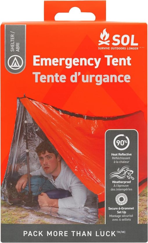 SOL Emergency Tent for Survival Outdoors Orange 66 Characters